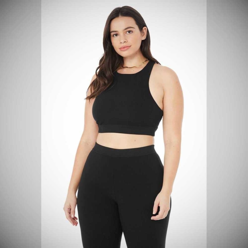 Alo Yoga Alosoft Iconic 90's BHs Damen Schwarz | OPYCLH457