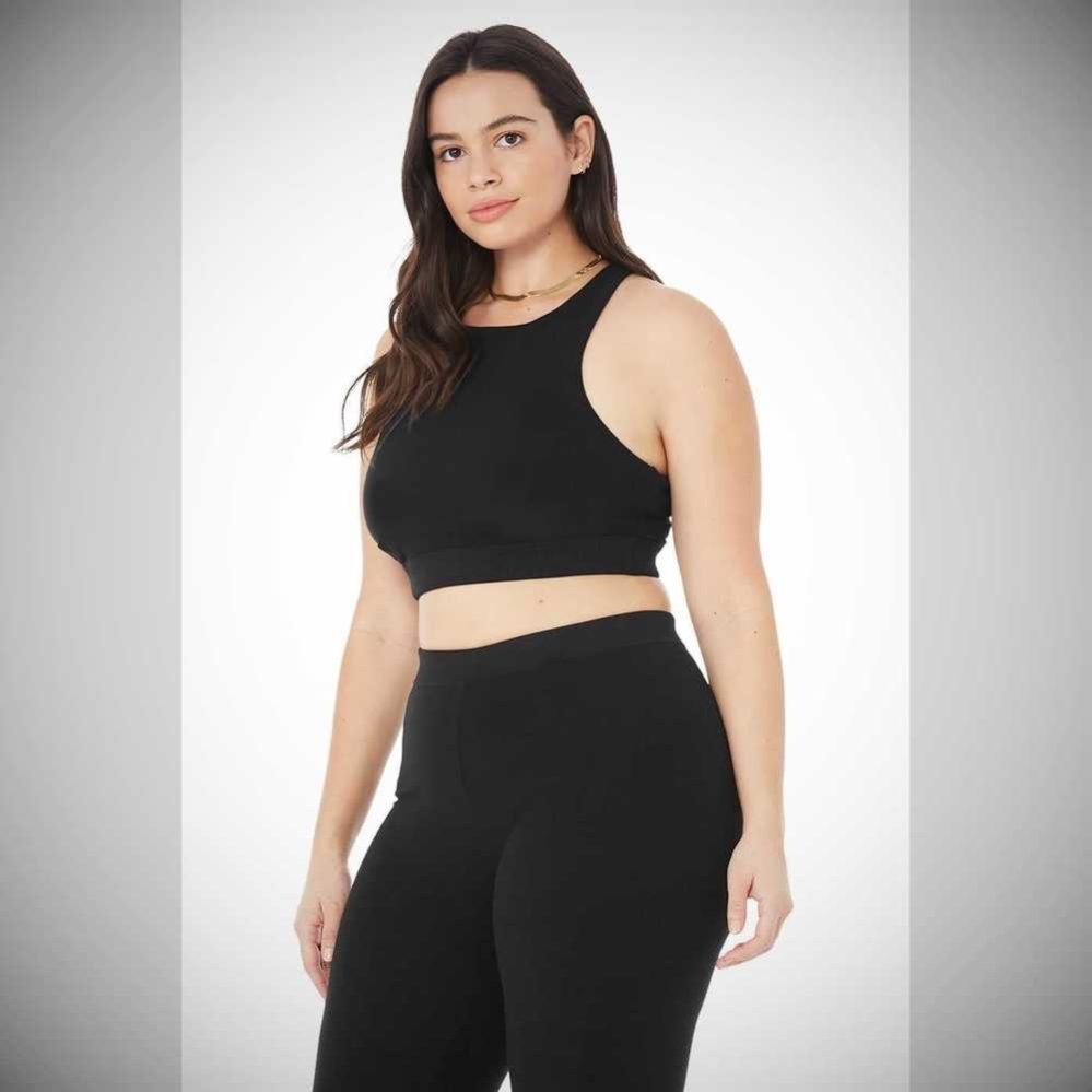 Alo Yoga Alosoft Iconic 90's BHs Damen Schwarz | OPYCLH457