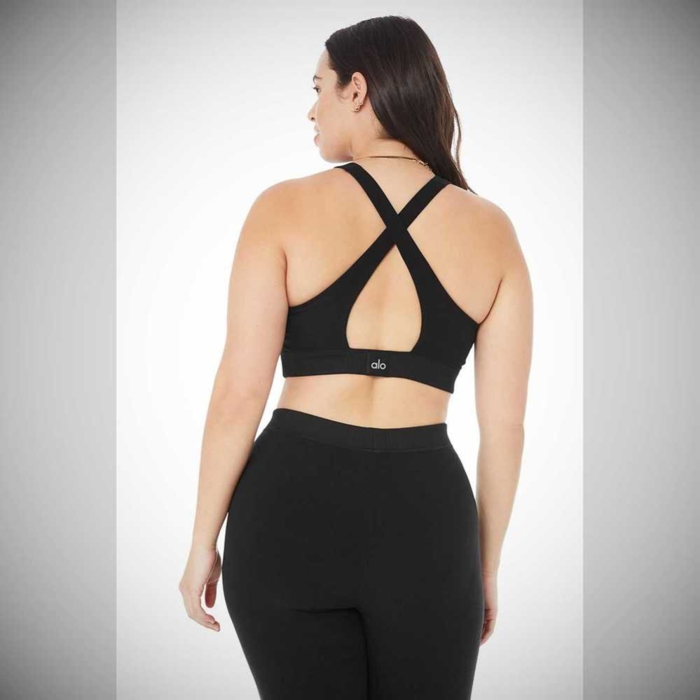 Alo Yoga Alosoft Iconic 90's BHs Damen Schwarz | OPYCLH457