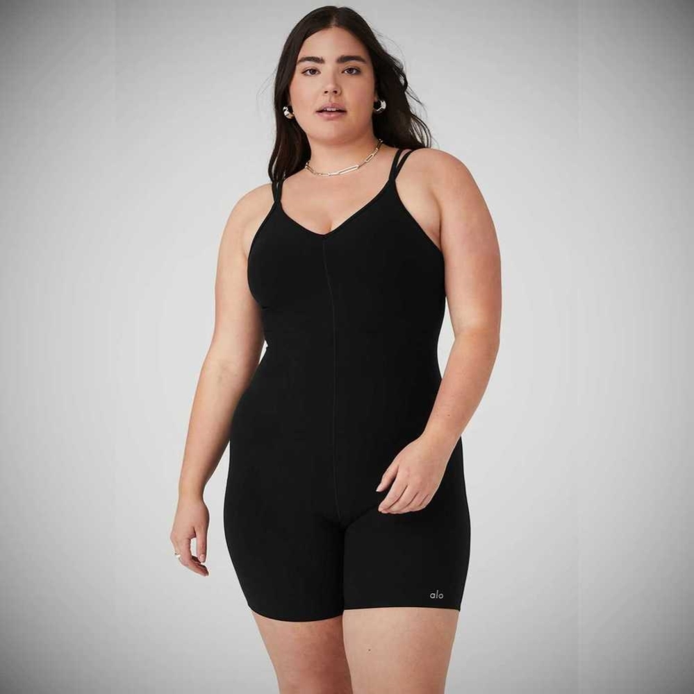 Alo Yoga Alosoft Suns Out Onesies Damen Schwarz | PWOXIF763