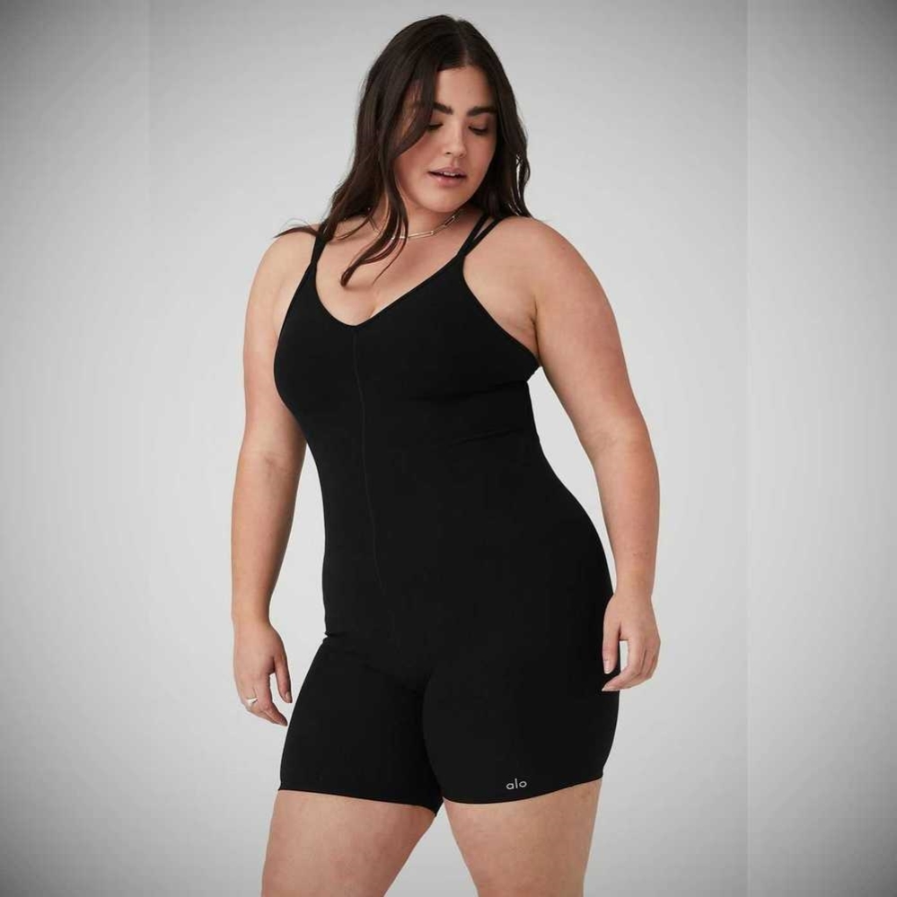 Alo Yoga Alosoft Suns Out Onesies Damen Schwarz | PWOXIF763