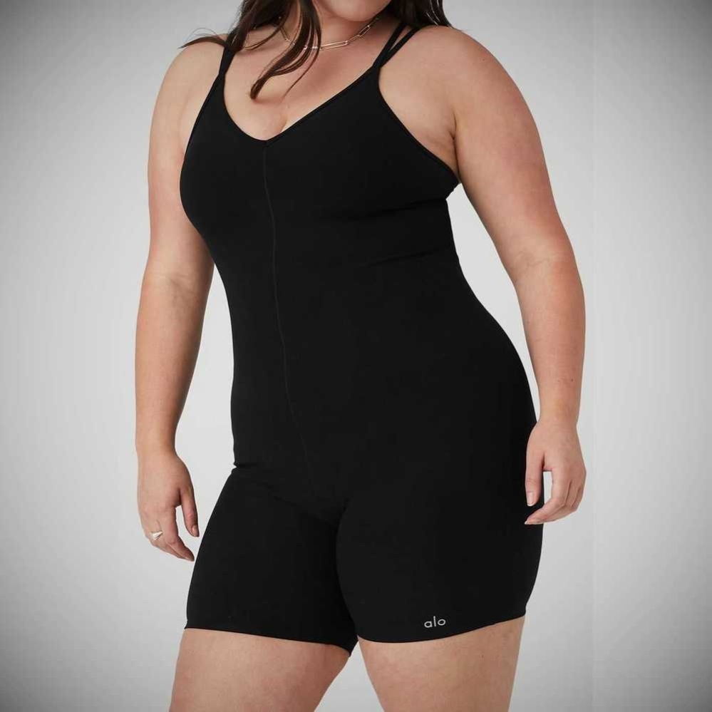 Alo Yoga Alosoft Suns Out Onesies Damen Schwarz | PWOXIF763