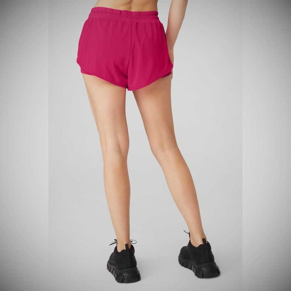 Alo Yoga Ambience Kurze Hose Damen Bordeaux Weiß | XWMEUB864