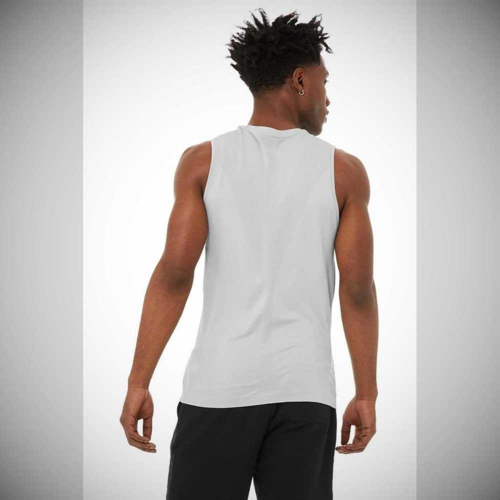 Alo Yoga Amplify Seamless Muscle Muskelshirt Herren Grau | BHXJRS395