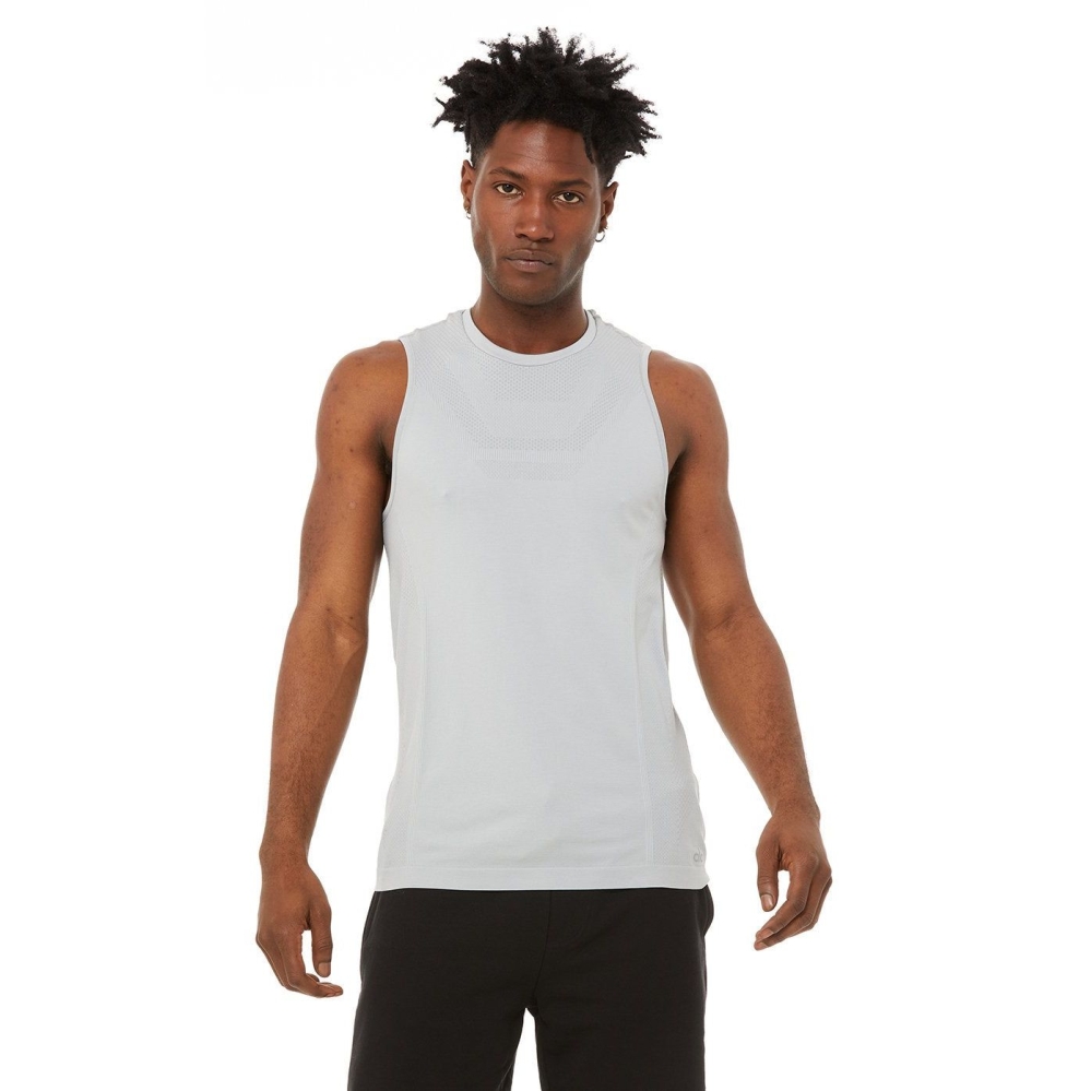 Alo Yoga Amplify Seamless Muscle Muskelshirt Herren Grau | BHXJRS395