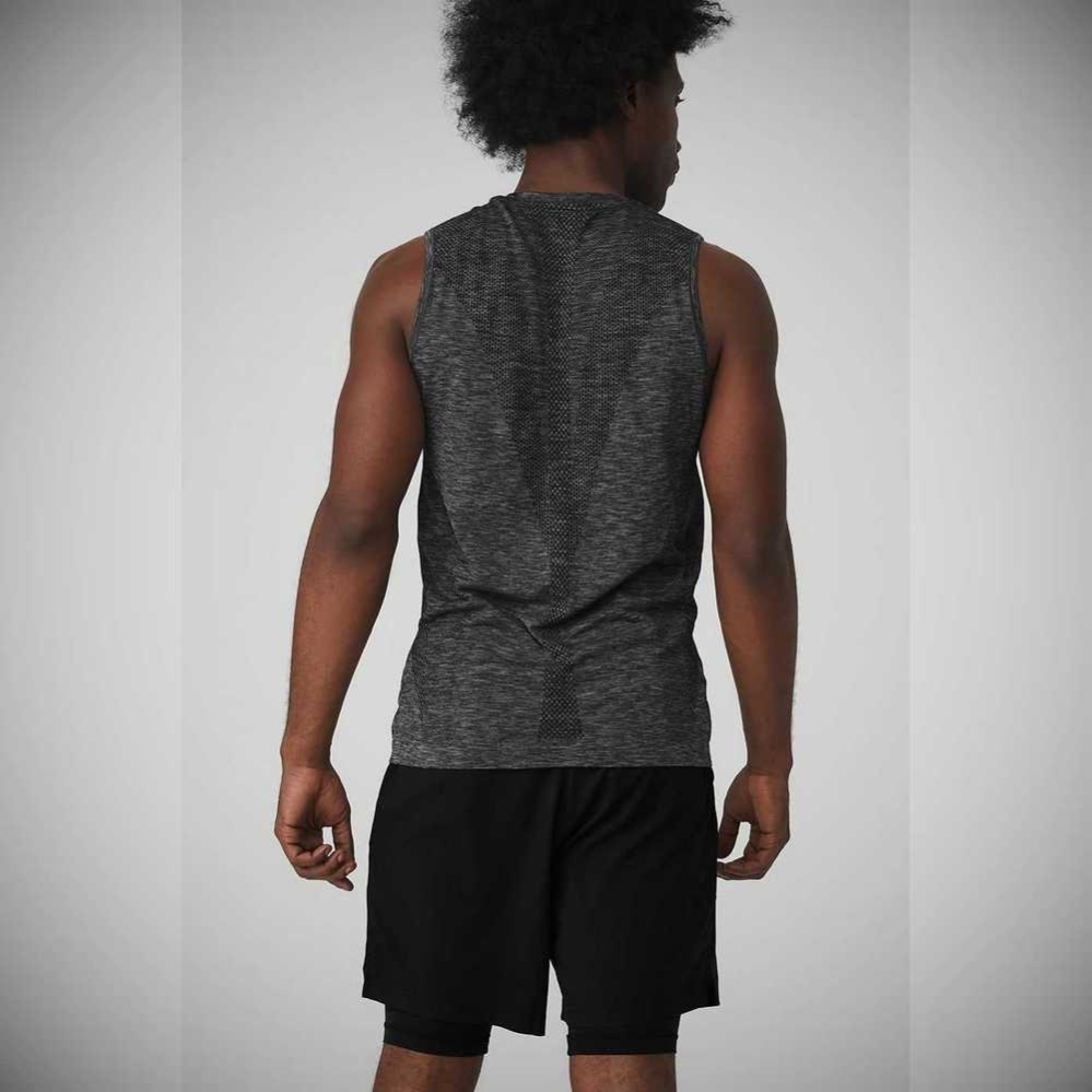 Alo Yoga Amplify Seamless Muscle Muskelshirt Herren Schwarz | NLQWBU180