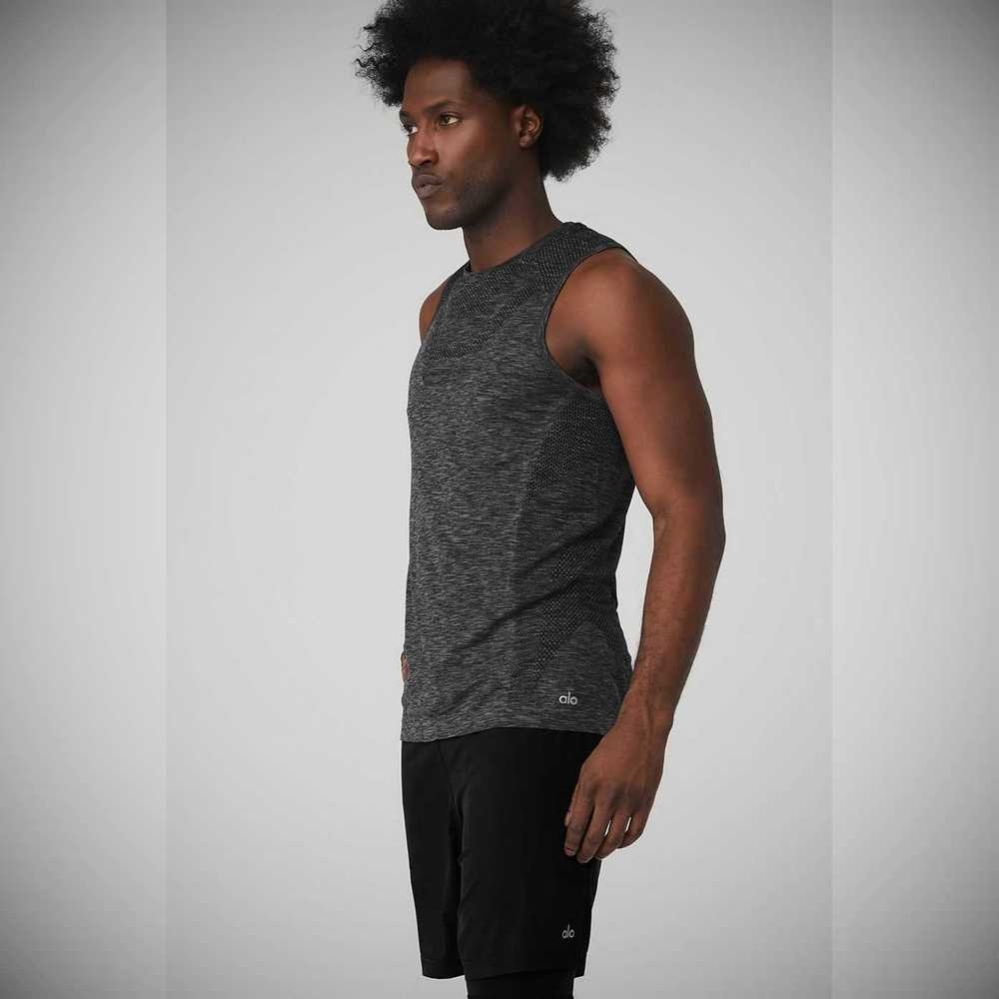 Alo Yoga Amplify Seamless Muscle Muskelshirt Herren Schwarz | NLQWBU180