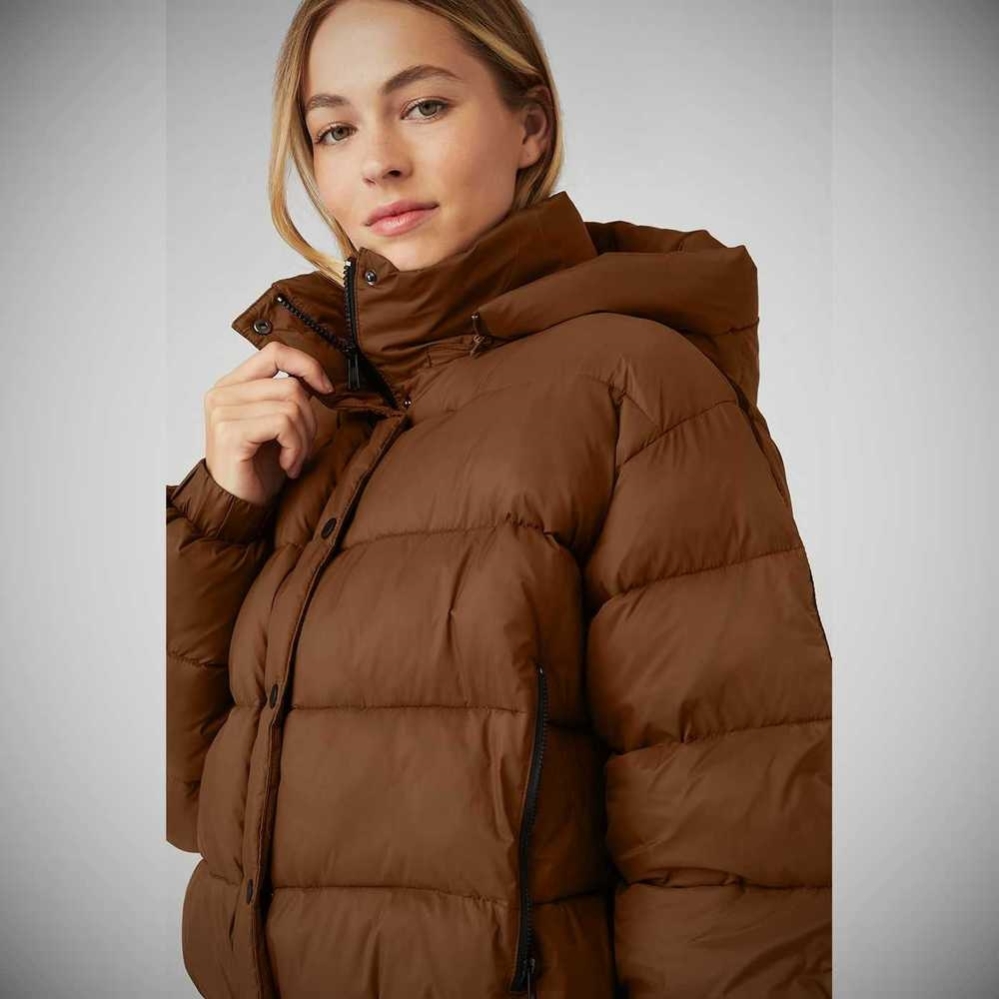 Alo Yoga Aspen Love Puffer Jacke Damen Braun | LFOQXI302