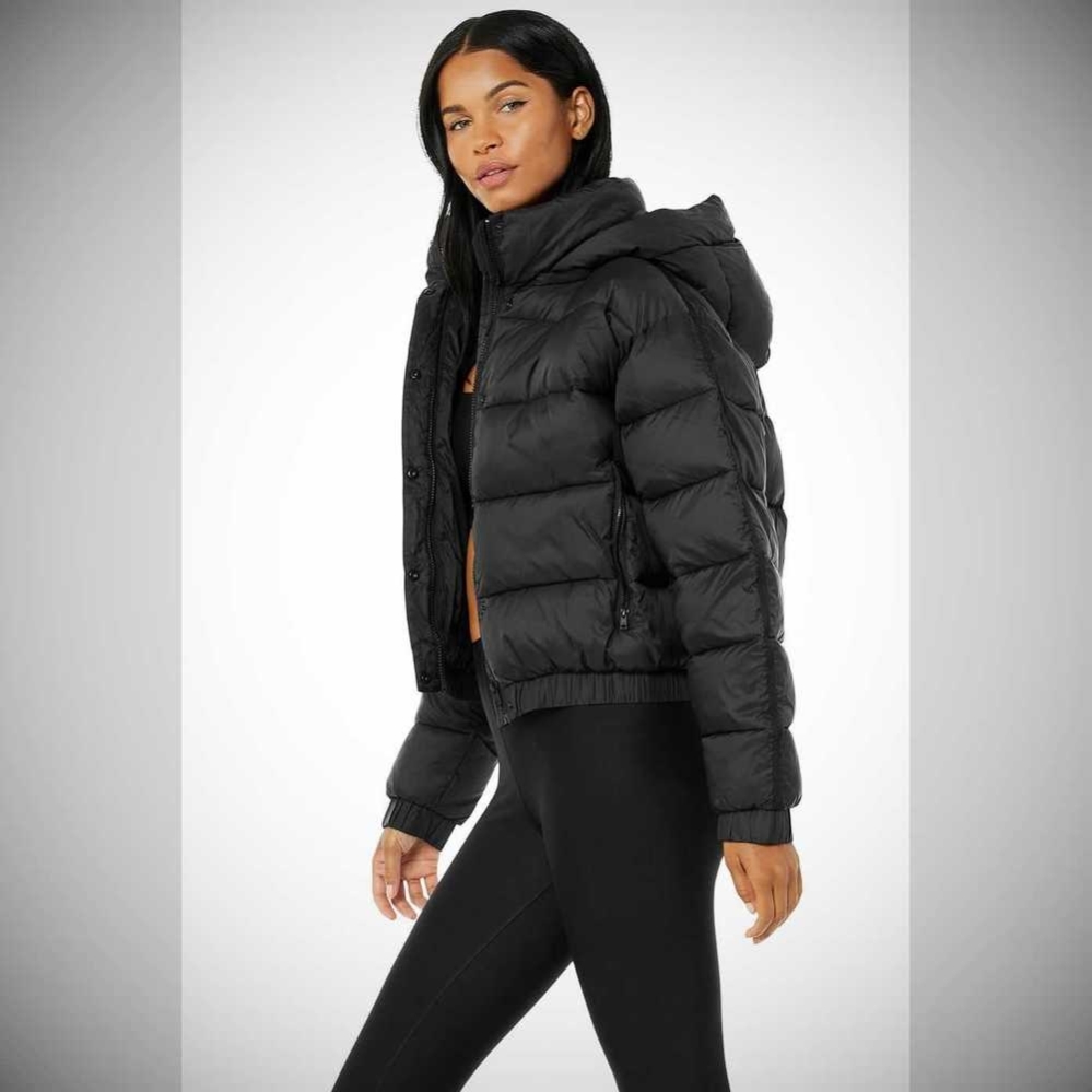 Alo Yoga Aspen Love Puffer Jacke Damen Schwarz | PQSTAU570