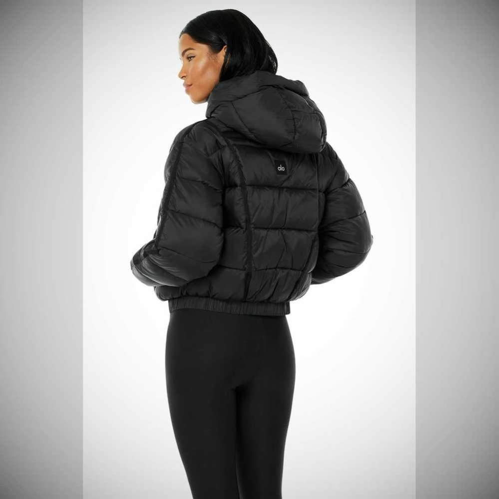 Alo Yoga Aspen Love Puffer Jacke Damen Schwarz | PQSTAU570