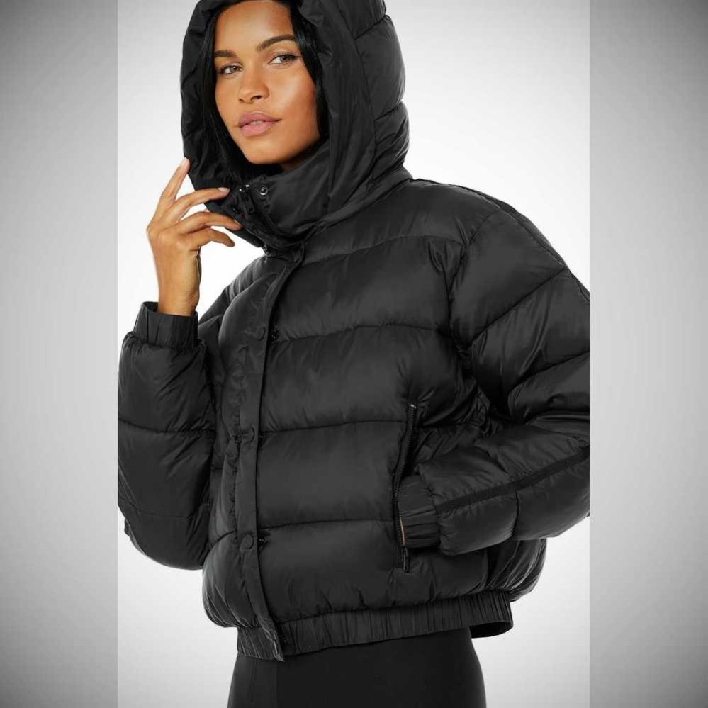 Alo Yoga Aspen Love Puffer Jacke Damen Schwarz | PQSTAU570