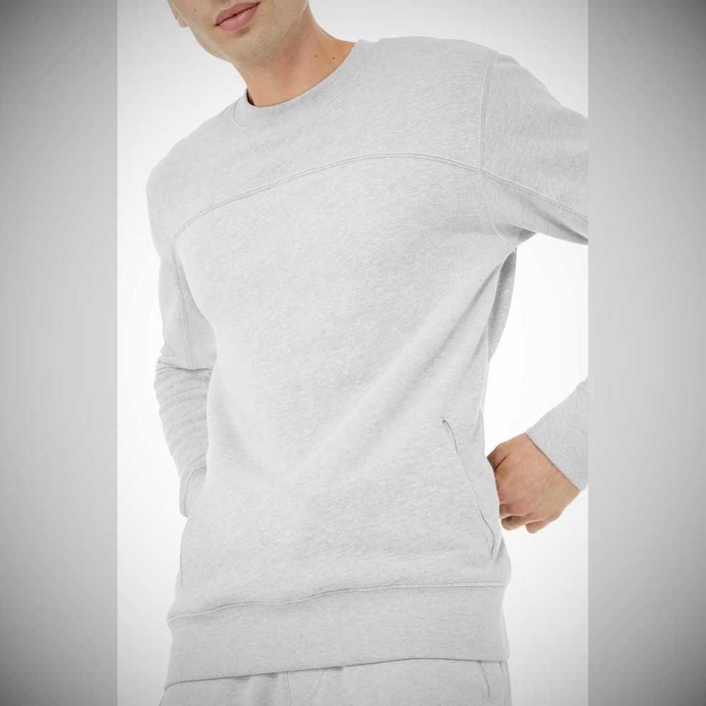 Alo Yoga Base Sweatshirt Oberbekleidung Herren Grau | RTGMFQ370