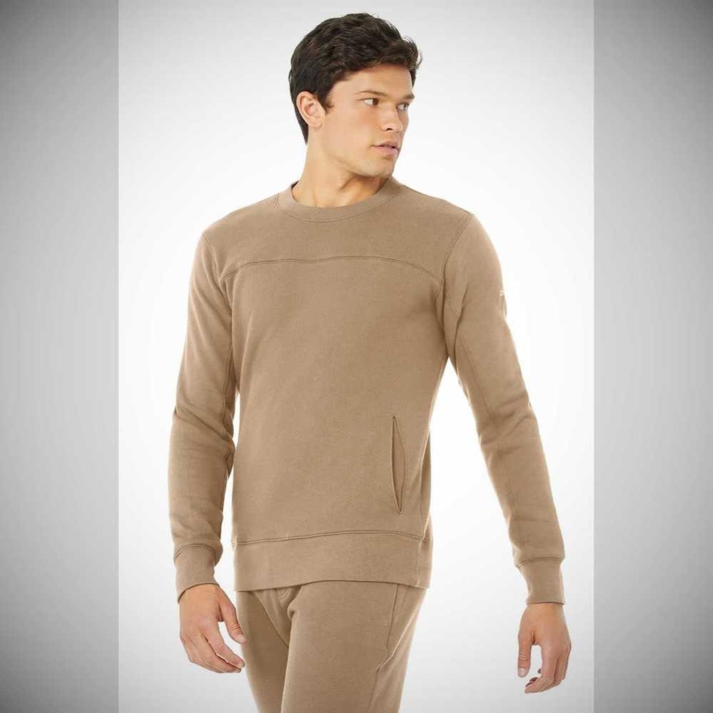 Alo Yoga Base Sweatshirt Oberbekleidung Herren Braun | UWZFQX694