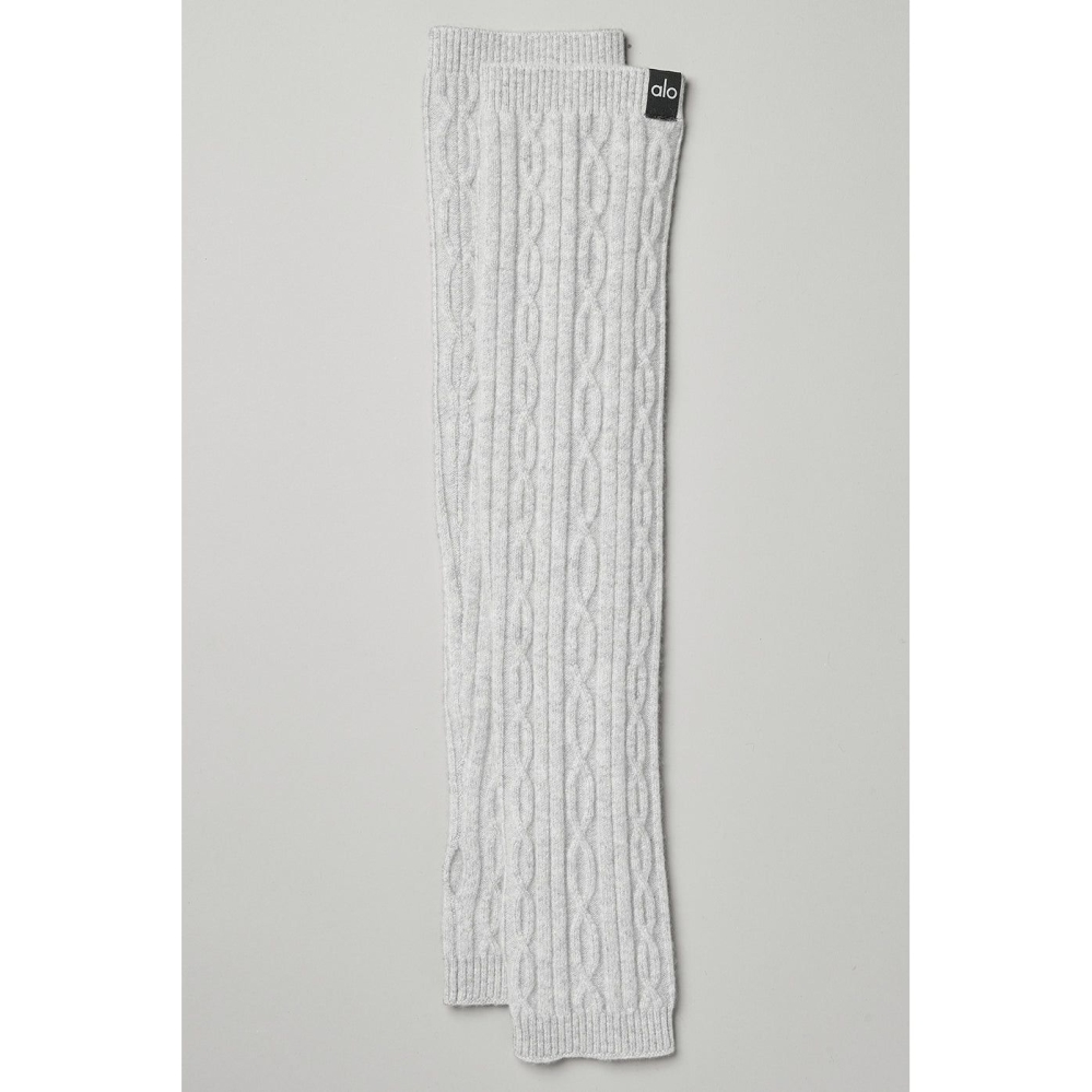 Alo Yoga Cable Knit Arm Warmers Handschuhe Damen Grau | JMFPYT741