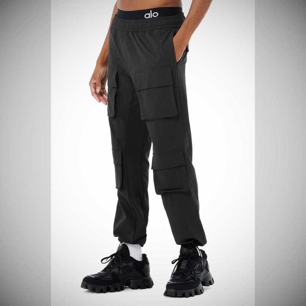 Alo Yoga Cargo Venture Hose Herren Schwarz | CBVALF610