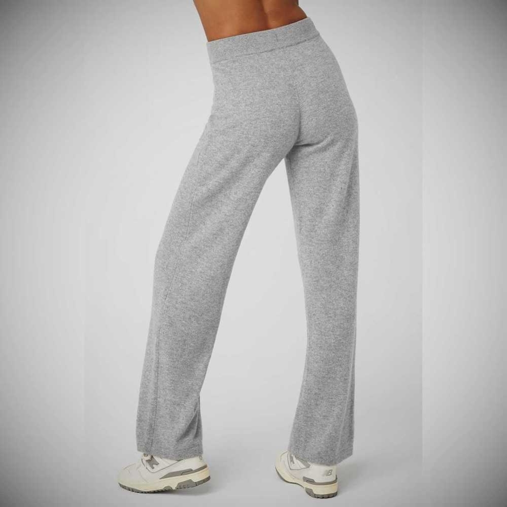 Alo Yoga Cashmere High-Taille Jet Set Weite Leg Hose Damen Grau | DKZYGR789