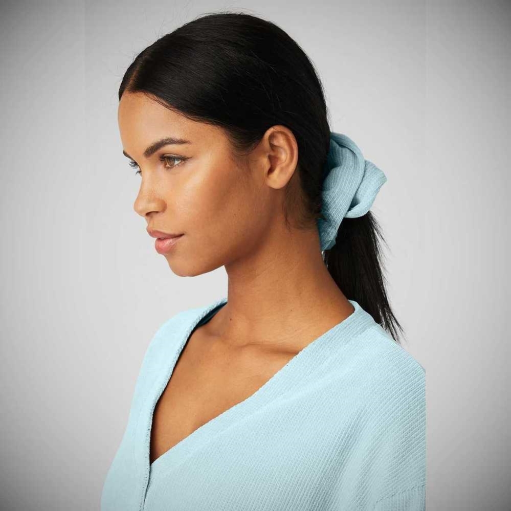 Alo Yoga Chenille Oversized Hair Tie Damen Blau | CQMJRL260