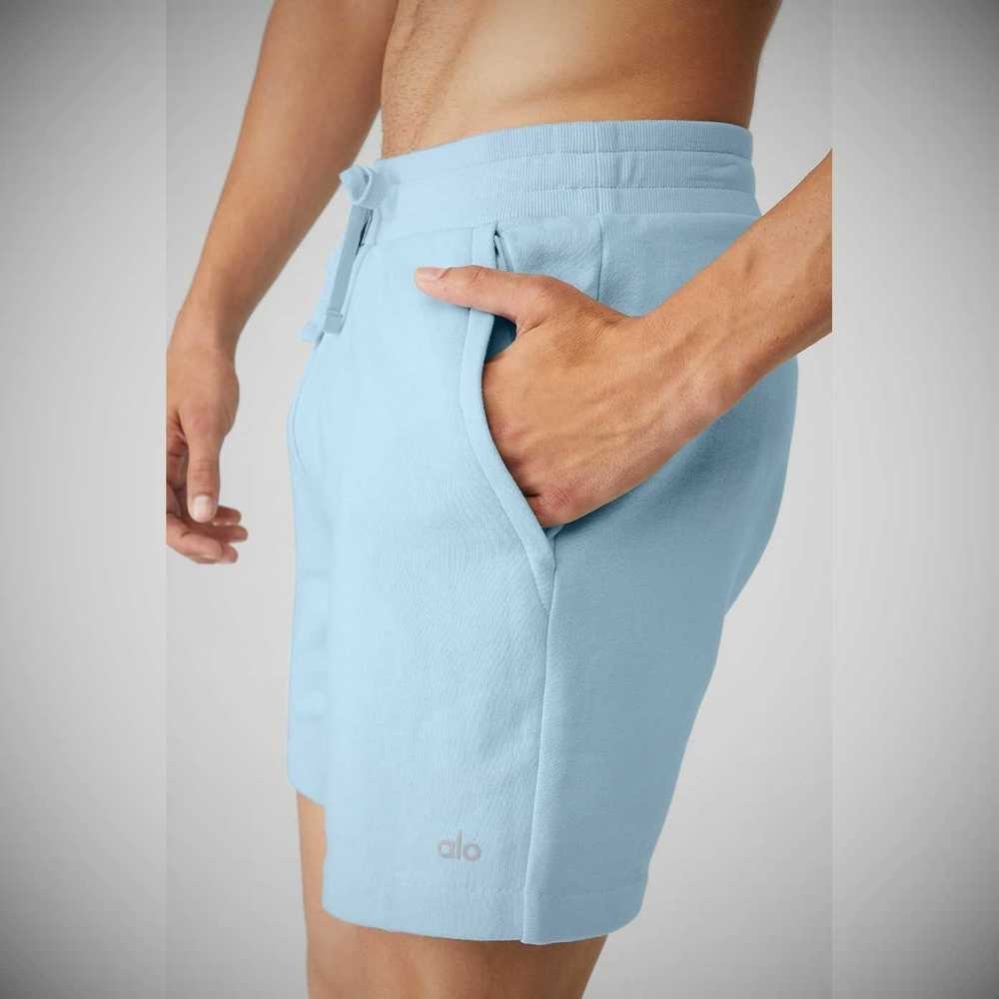 Alo Yoga Chill Kurze Hose Herren Blau | IGVYMF096