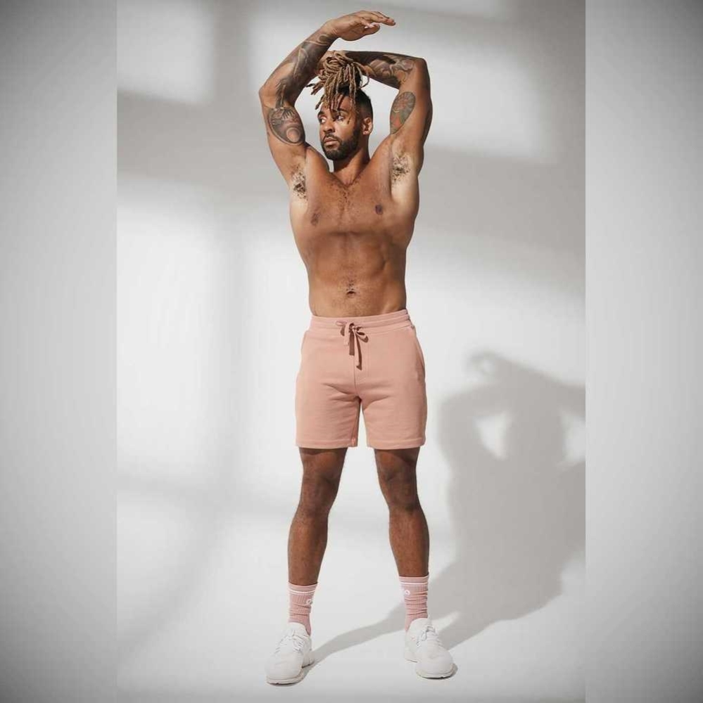 Alo Yoga Chill Kurze Hose Herren Rosa Grau | MOVAWT471