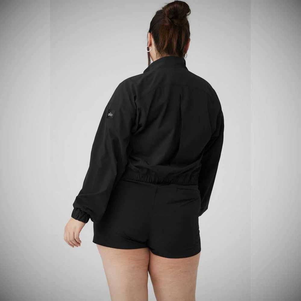 Alo Yoga Clubhouse Jacke Damen Schwarz | AKXLQO906