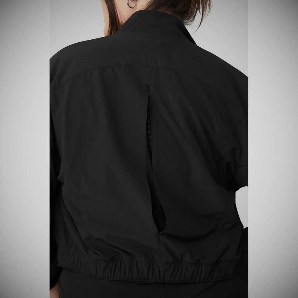 Alo Yoga Clubhouse Jacke Damen Schwarz | AKXLQO906