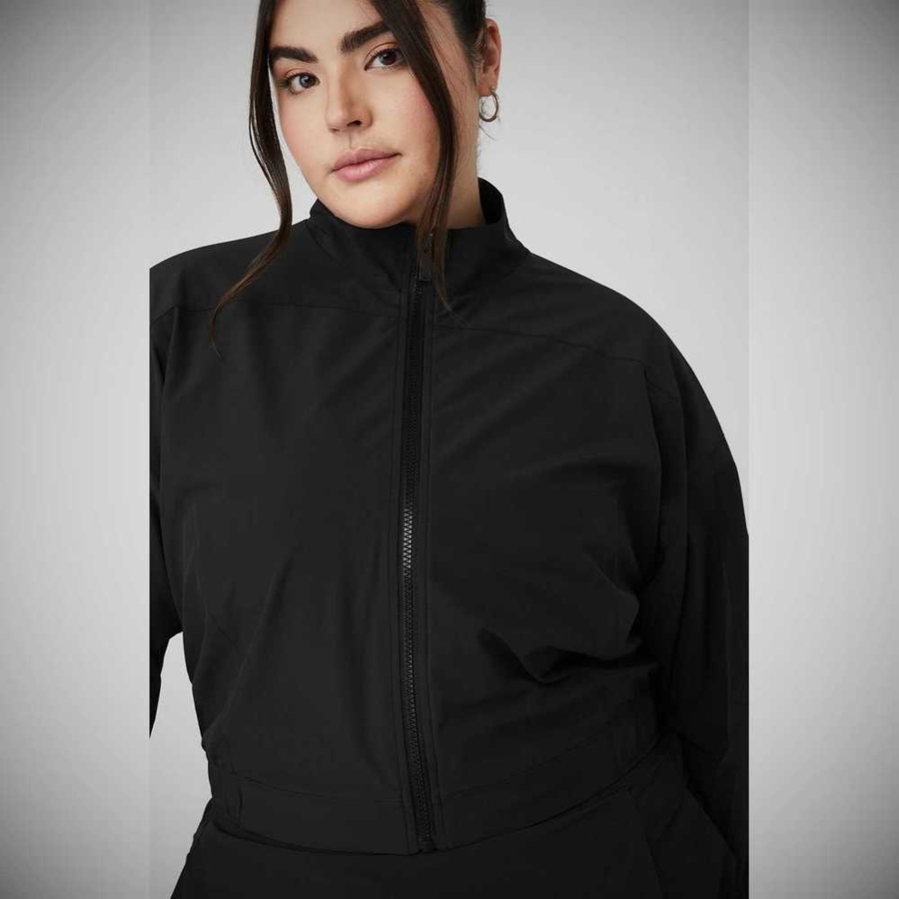 Alo Yoga Clubhouse Jacke Damen Schwarz | EOISXV826