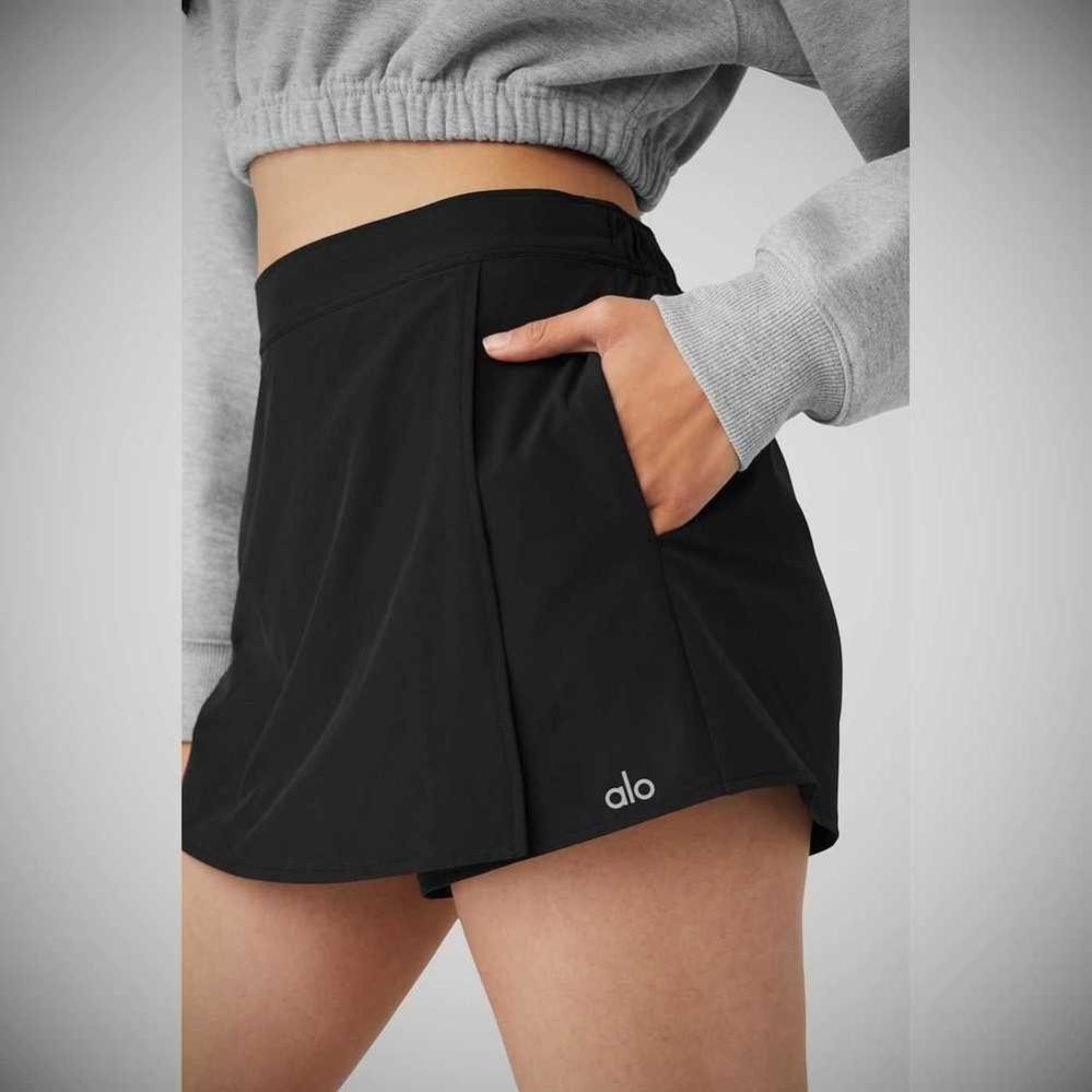 Alo Yoga Clubhouse Skort Kurze Hose Damen Schwarz | VORQST541