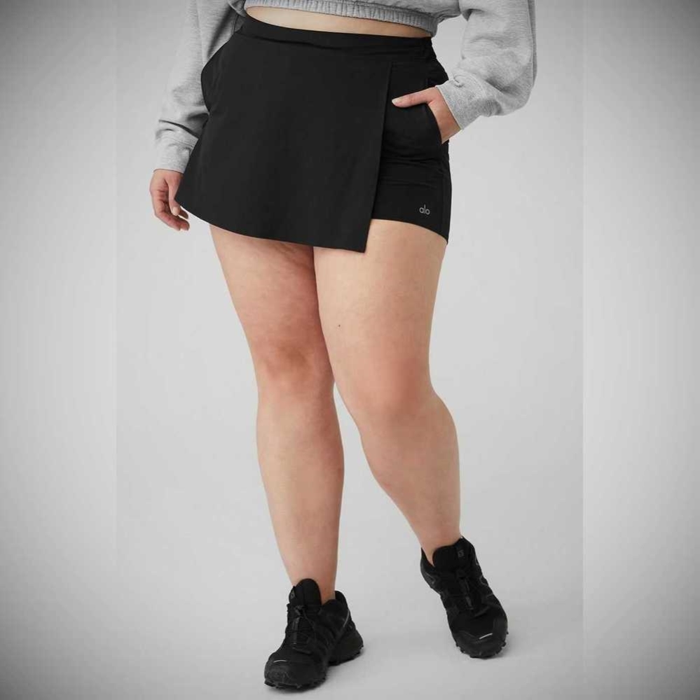 Alo Yoga Clubhouse Skort Kurze Hose Damen Schwarz | VORQST541