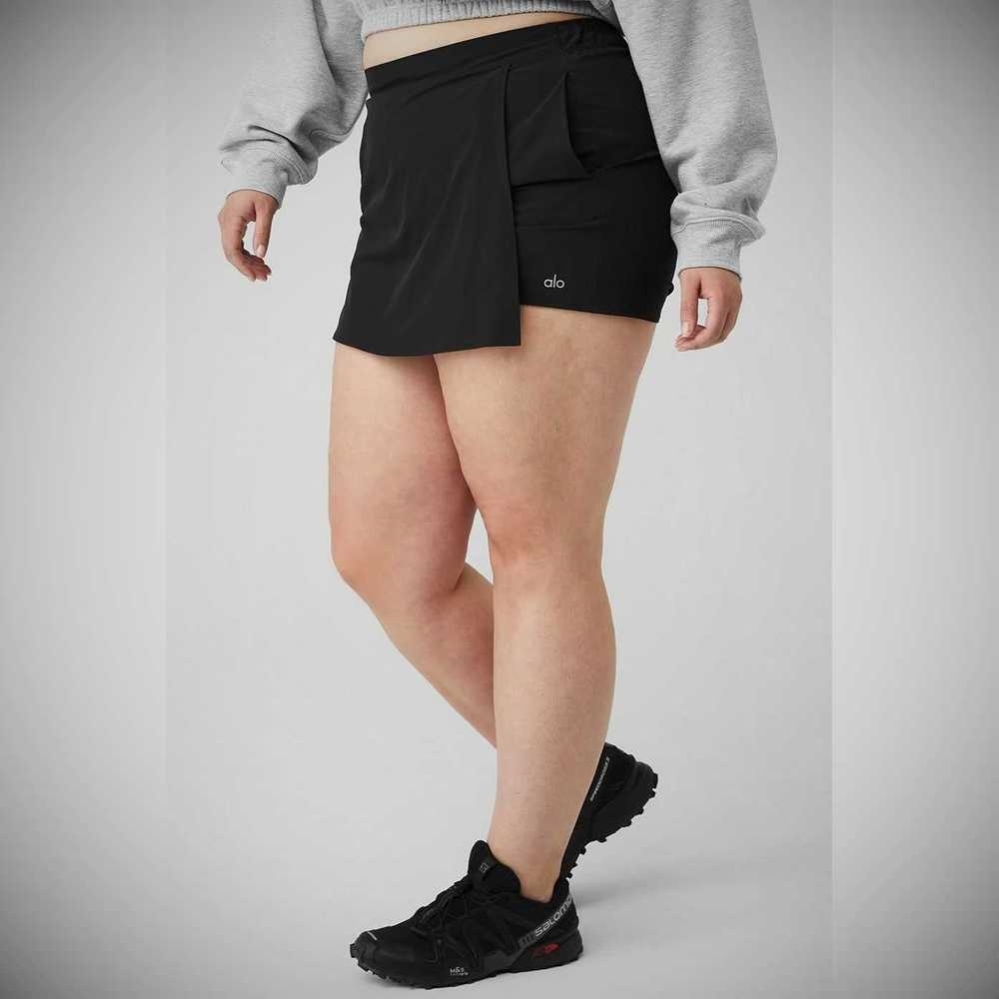 Alo Yoga Clubhouse Skort Kurze Hose Damen Schwarz | VORQST541