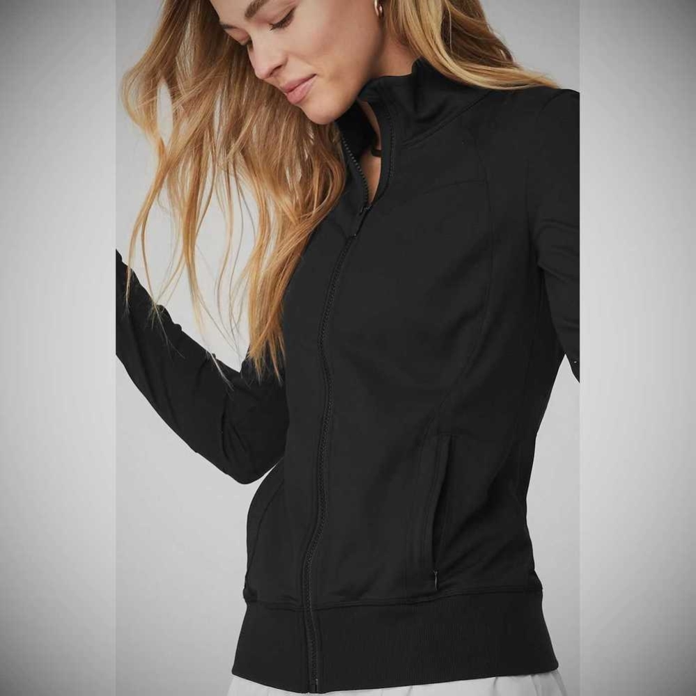 Alo Yoga Contour Jacke Damen Schwarz | CJZVFH569