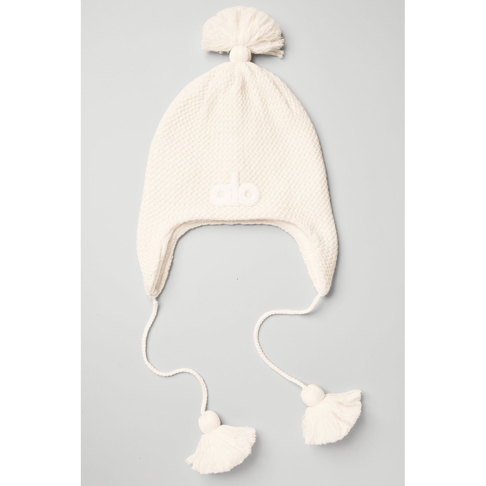 Alo Yoga Cool Skies Earflap Mütze Damen Weiß | XRBWVT074