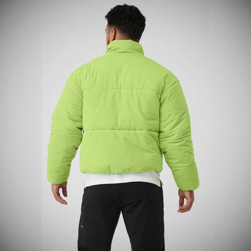 Alo Yoga Corduroy Stage Puffer Oberbekleidung Herren Celery | SAWQCJ041