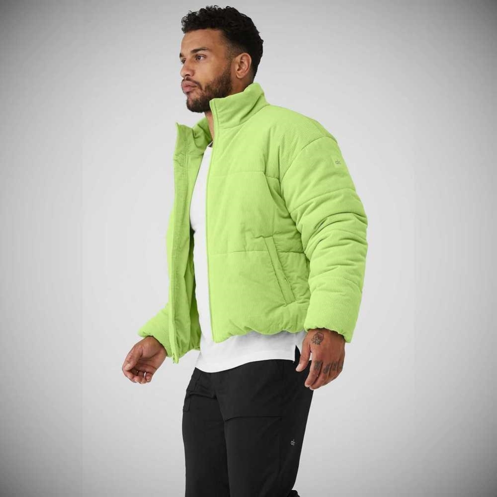 Alo Yoga Corduroy Stage Puffer Oberbekleidung Herren Celery | SAWQCJ041