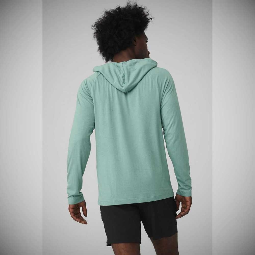 Alo Yoga Core Mit Kapuze Runner Hoodie Herren Blau | BDMENU048