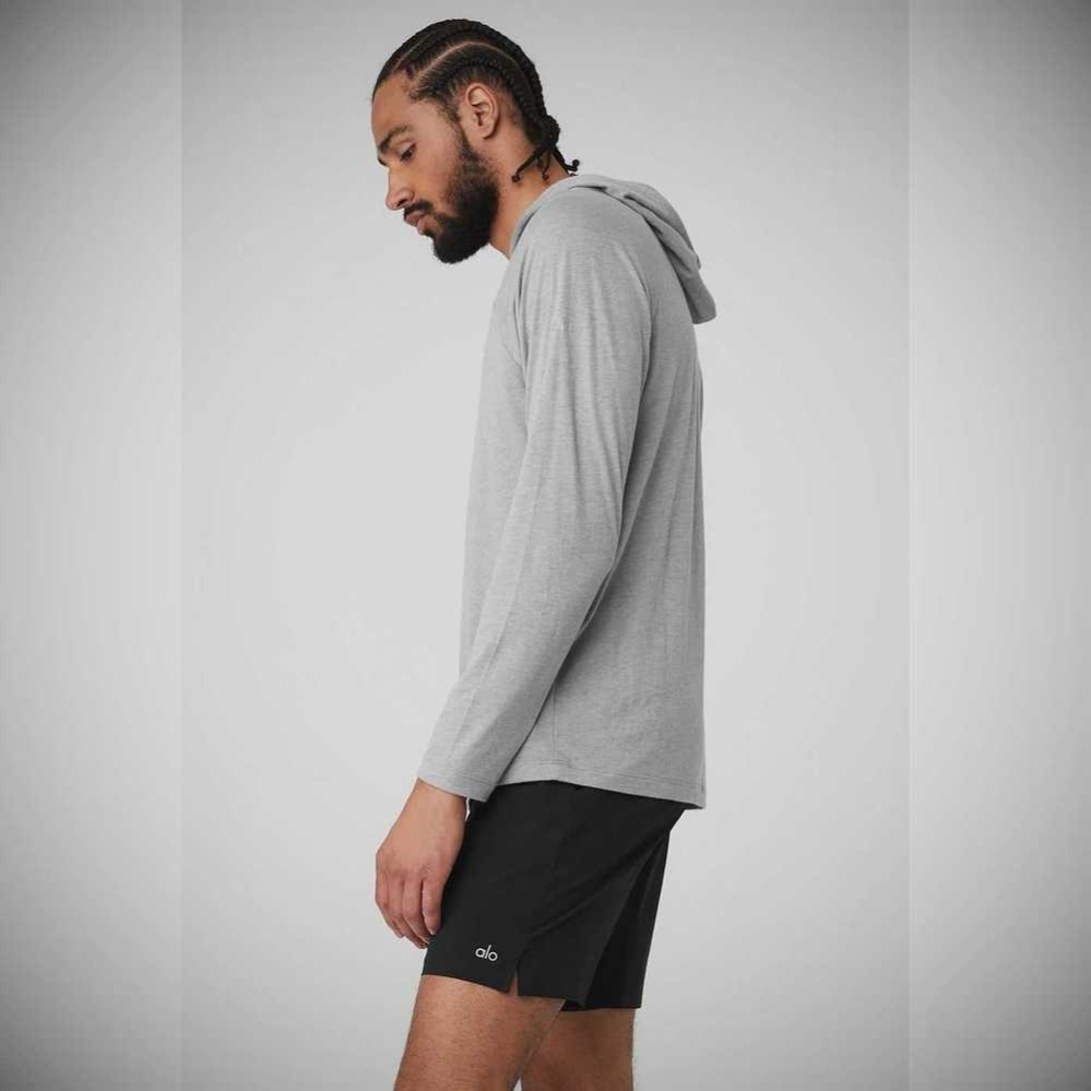 Alo Yoga Core Mit Kapuze Runner Hoodie Herren Grau | JQOIND246