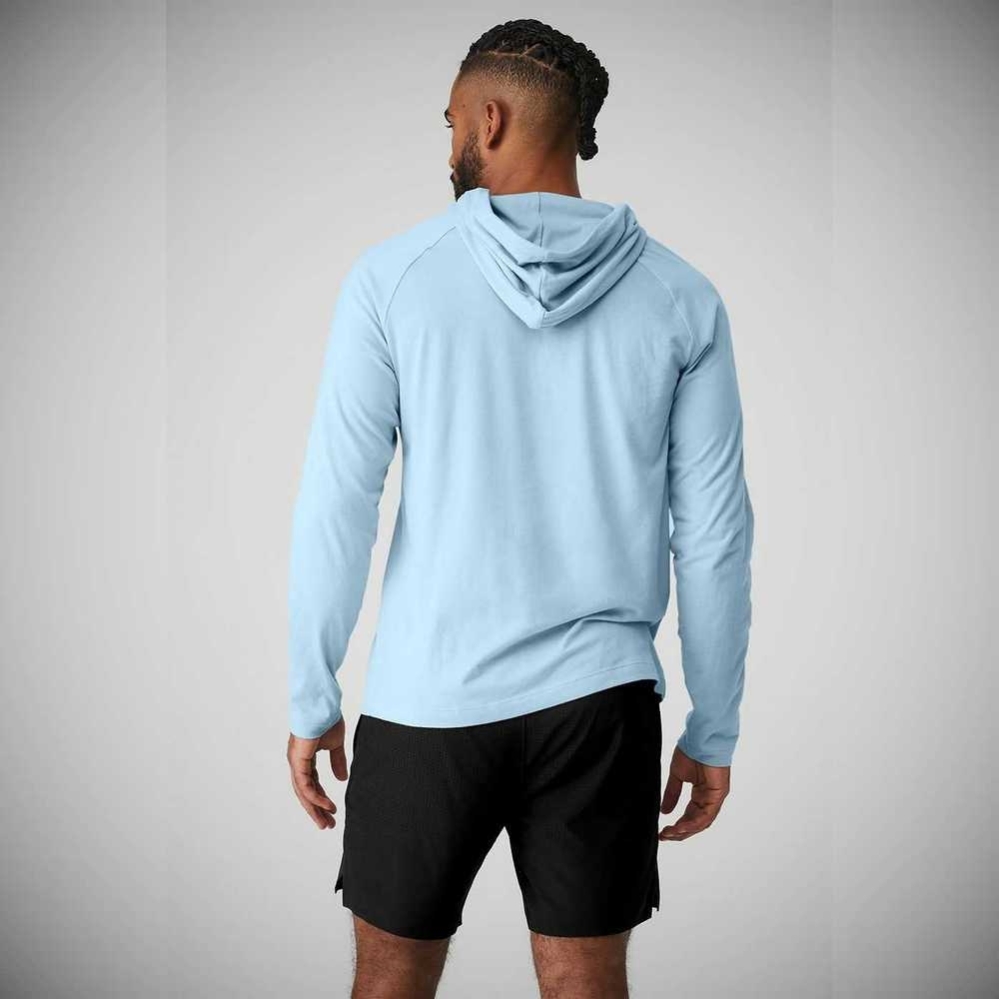 Alo Yoga Core Mit Kapuze Runner Hoodie Herren Blau | SYZTFB913