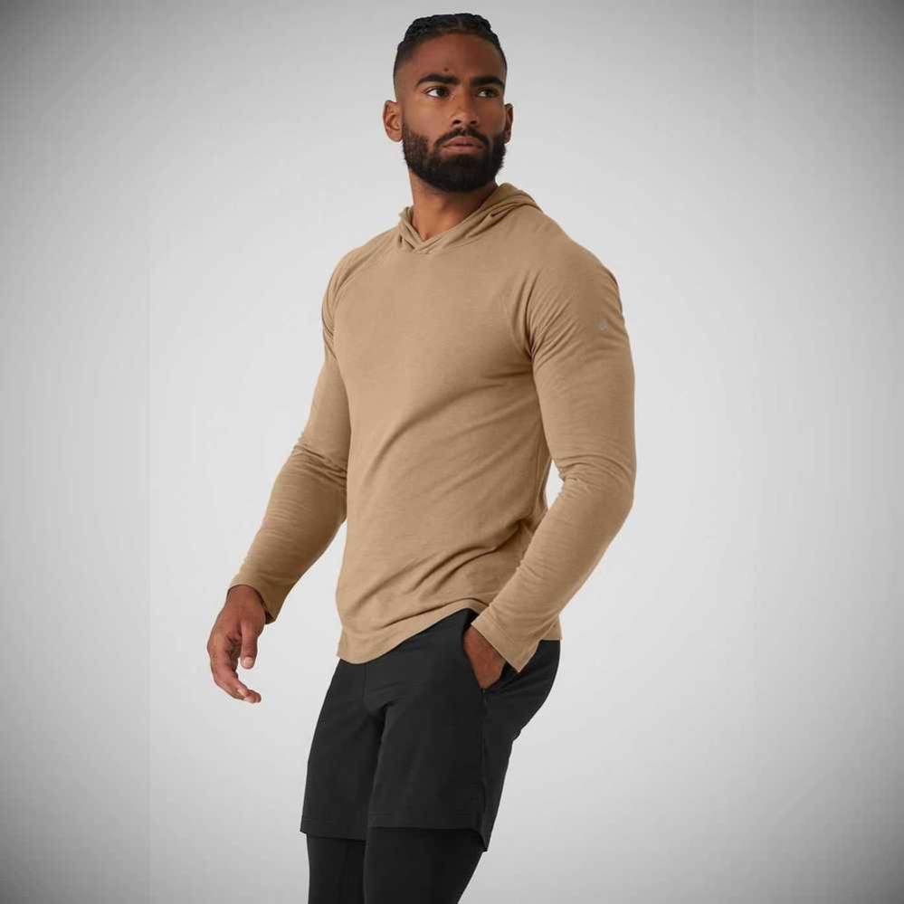 Alo Yoga Core Mit Kapuze Runner Hoodie Herren Braun | TFMZLE574