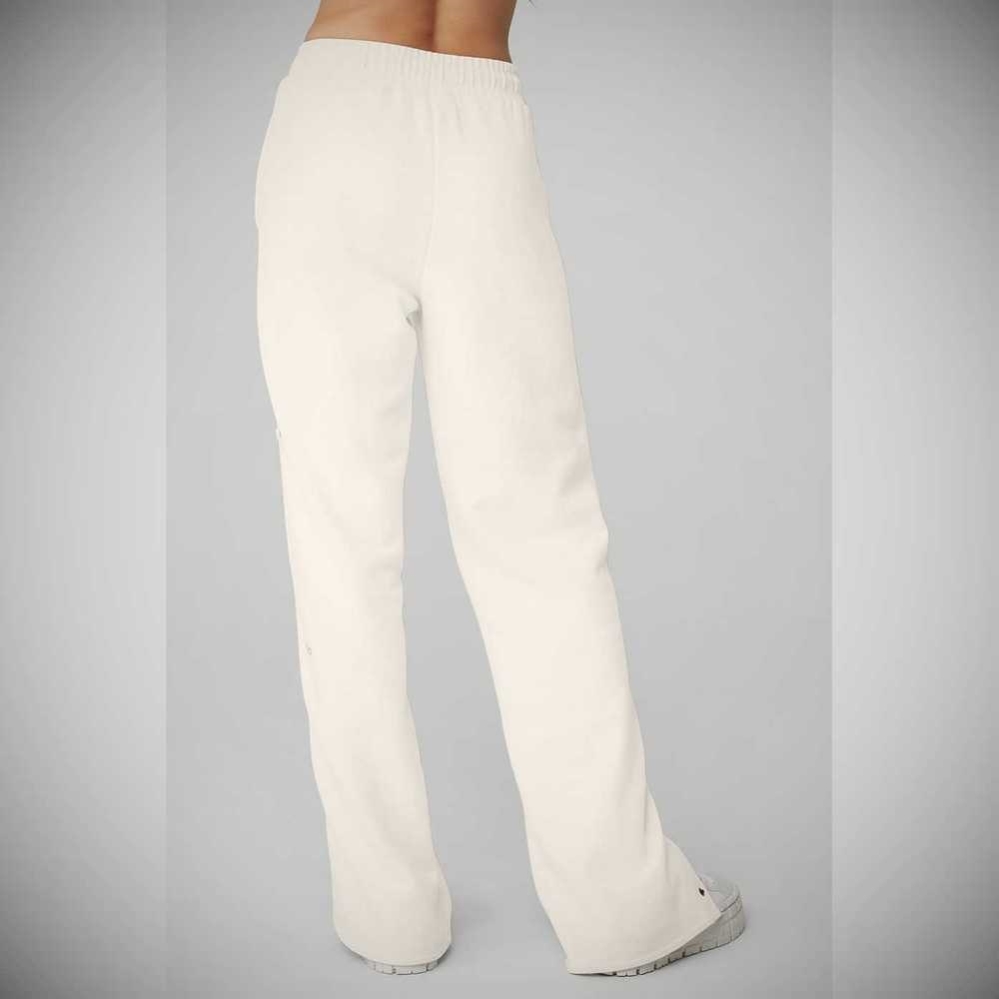 Alo Yoga Courtside Tearaway Snap Hose Damen Weiß | BFSOME342