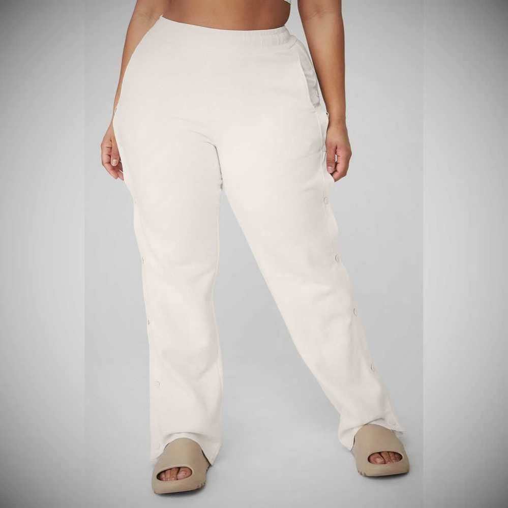 Alo Yoga Courtside Tearaway Snap Hose Damen Weiß | BFSOME342