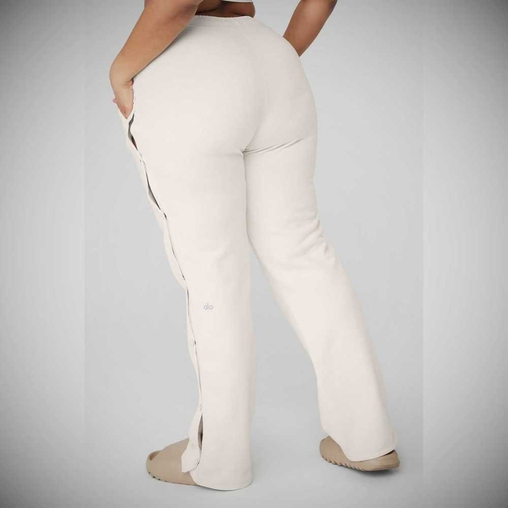 Alo Yoga Courtside Tearaway Snap Hose Damen Weiß | BFSOME342