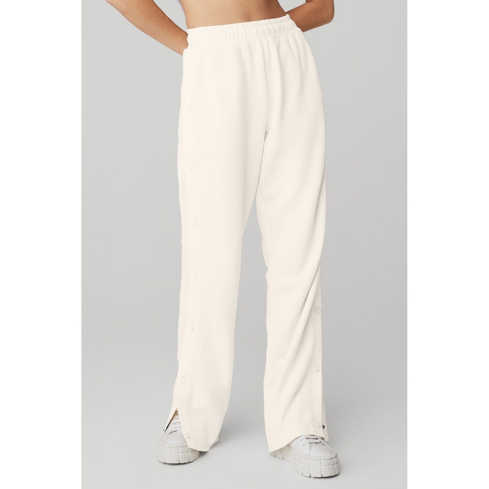 Alo Yoga Courtside Tearaway Snap Hose Damen Weiß | BFSOME342