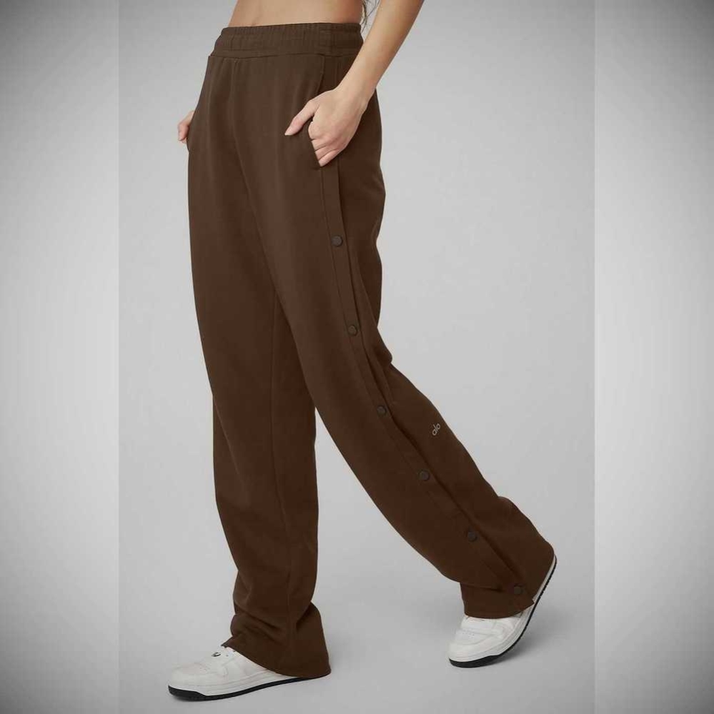 Alo Yoga Courtside Tearaway Snap Hose Damen Kaffee | MNFKSA349