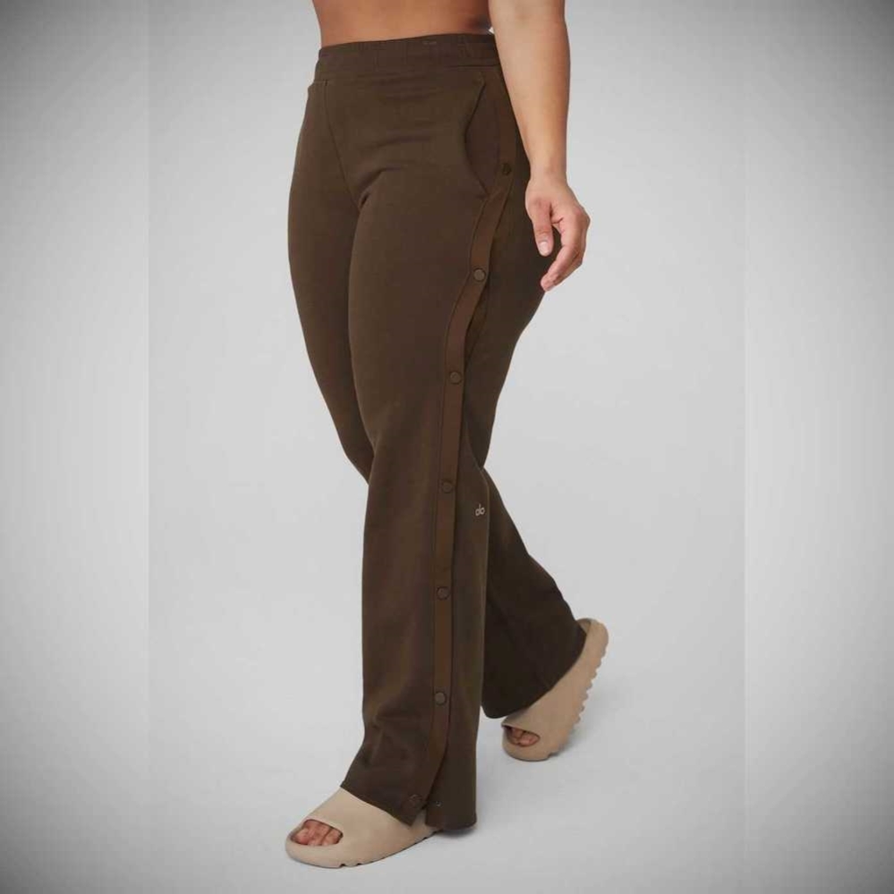 Alo Yoga Courtside Tearaway Snap Hose Damen Kaffee | MNFKSA349