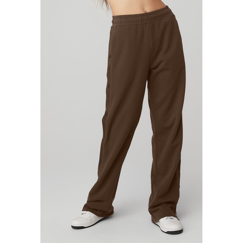 Alo Yoga Courtside Tearaway Snap Hose Damen Kaffee | MNFKSA349