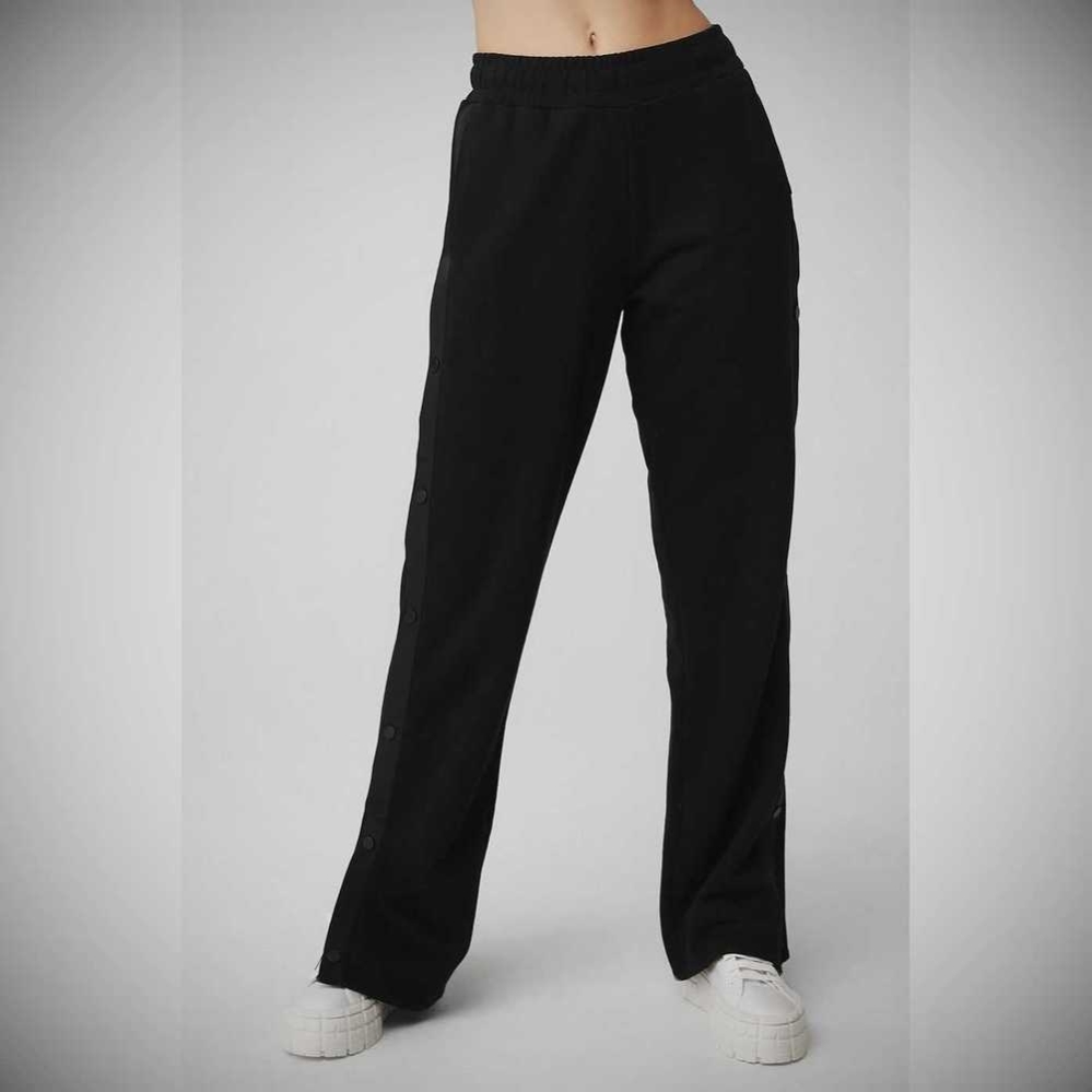 Alo Yoga Courtside Tearaway Snap Hose Damen Schwarz | THUKBF163