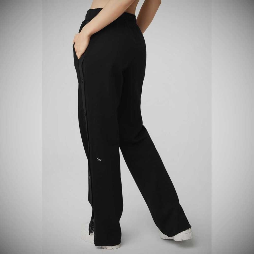 Alo Yoga Courtside Tearaway Snap Hose Damen Schwarz | THUKBF163