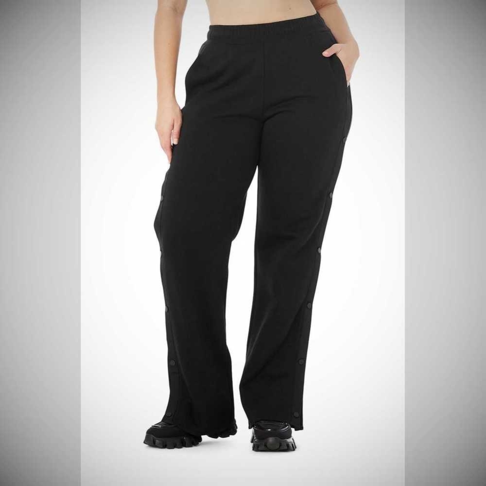 Alo Yoga Courtside Tearaway Snap Hose Damen Schwarz | THUKBF163