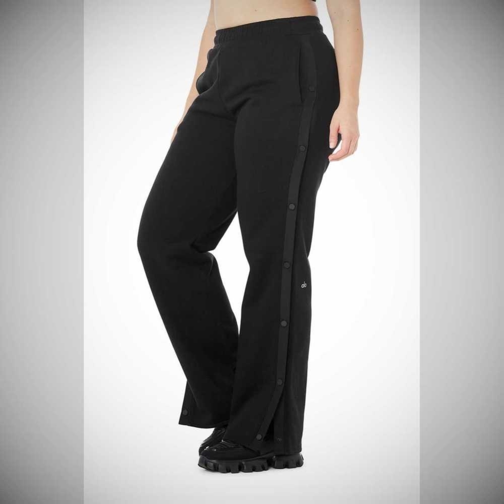 Alo Yoga Courtside Tearaway Snap Hose Damen Schwarz | THUKBF163