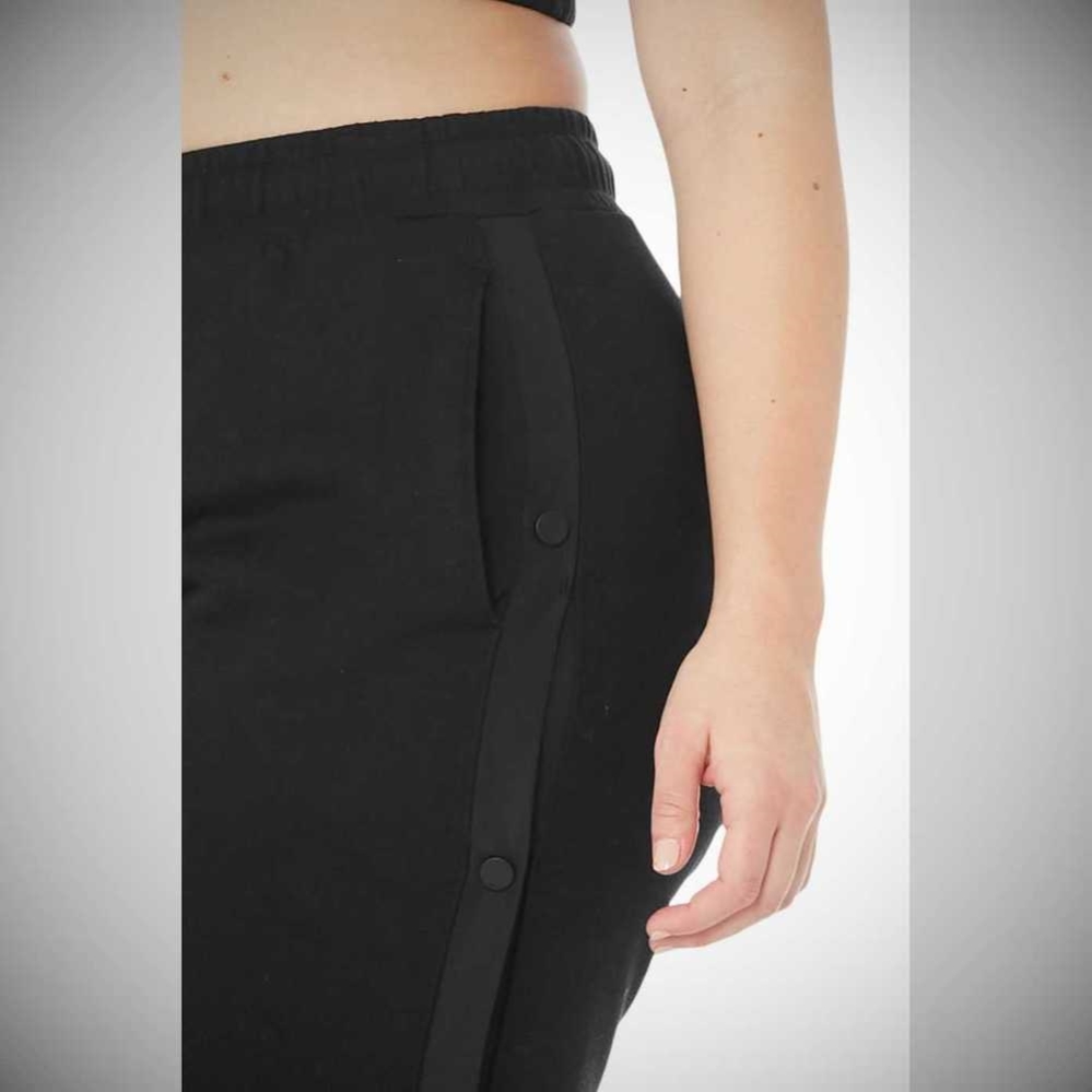 Alo Yoga Courtside Tearaway Snap Hose Damen Schwarz | THUKBF163