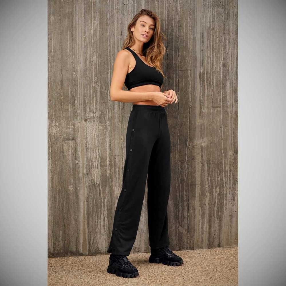 Alo Yoga Courtside Tearaway Snap Hose Damen Schwarz | THUKBF163